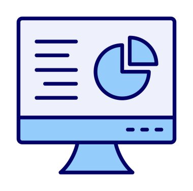 Çevrimiçi Pie Grafik ikonu vektör illüstrasyonu