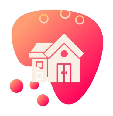 Eve. Web simgesi basit illüstrasyon