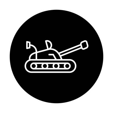 askeri tank simgesi, vektör illüstrasyonu 