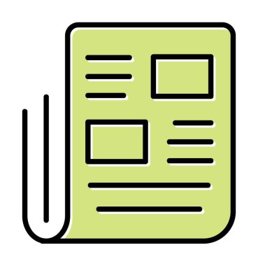 Haber kağıdı simgesi, vektör illüstrasyonu basit tasarım