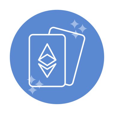 ethereum kartları simgesi, vektör illüstrasyonu