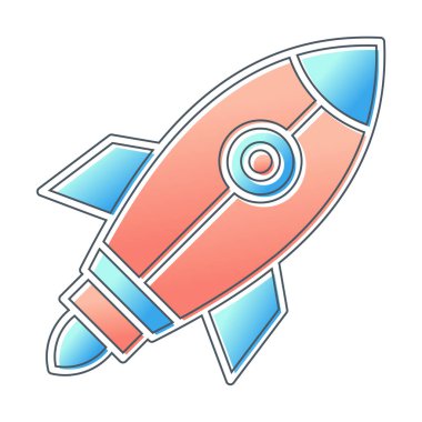 Roketin vektör çizimi. Başlangıç konsepti