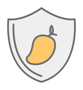 Shield 'in mango meyveli vektör çizimi   