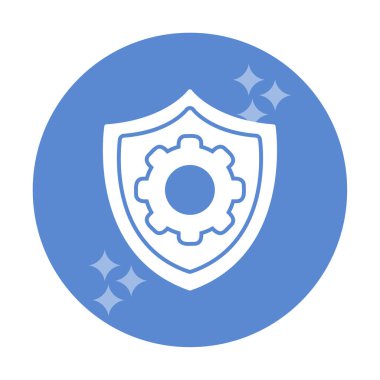 Güvenlik kalkanı simgesi koruma konsepti, vektör illüstrasyonu