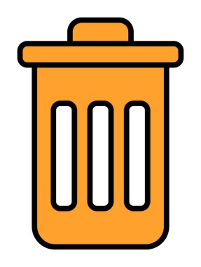 Çöp kutusu vektörü düz simge tasarımı