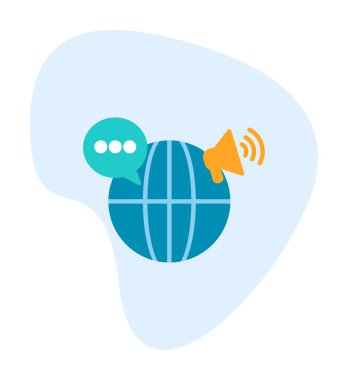 Küresel Pazarlama vektör illüstrasyonu, simge ögesi arka planı                                    