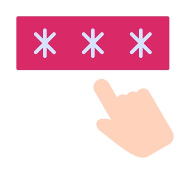 Parola web simgesi, vektör çizim