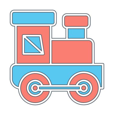 Tren oyuncağı simgesinin vektör illüstrasyonu