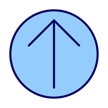 Yukarı ok simgesi, vektör illüstrasyonu, arayüz için düz tasarım 