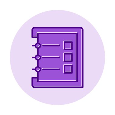 Basit not defteri arayüzü simgesi, vektör illüstrasyonu