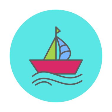 tekne ikonu vektör çizimi tasarımı 