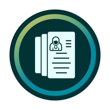 CV belgesi. Web simgesi basit illüstrasyon