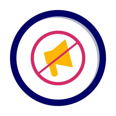 Sessizleştirilmiş simge vektör çizimi