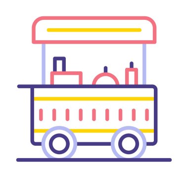 Yemek arabası simgesinin vektör illüstrasyonu 