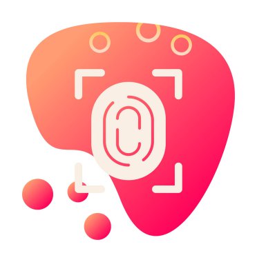 Parmak izi web simgesi vektör illüstrasyonu