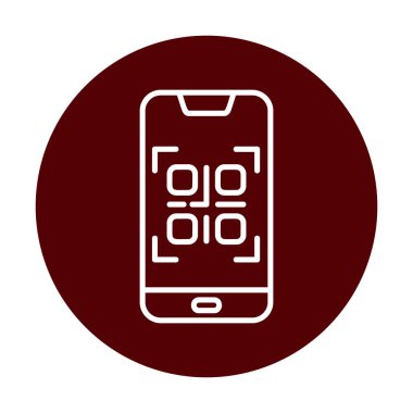 Basit Smartphone QR Kod simgesi, vektör illüstrasyonu
