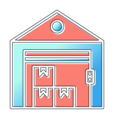 Web için depo vektör simgesinin basit illüstrasyonu