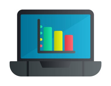 Çevrimiçi Bar Grafik simgesi vektör illüstrasyonu