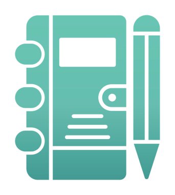 not defteri simgesi soyut arkaplan vektöründe izole edildi