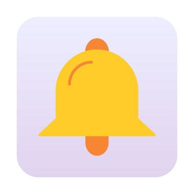 Basit Bildirim Zili simgesi, vektör illüstrasyonu