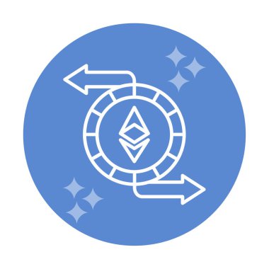 Ethereum Exchange web simgesi, vektör illüstrasyonu. ethereum işareti, kripto para birimi resmi