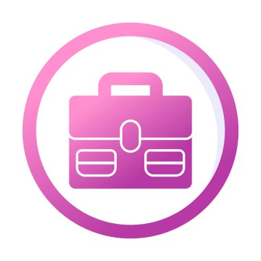 Evrak çantası vektör düz simgesi. İş durumu simgesi, bavul emojisi, vektör illüstrasyonu