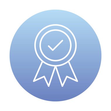 Onaylanmış madalya simgesi, vektör illüstrasyonu.