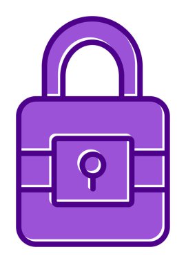 Beyaz arkaplanda asma kilit vektör çizimi