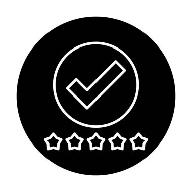 işaretleme işareti ve beş yıldız simgesi, vektör illüstrasyonu