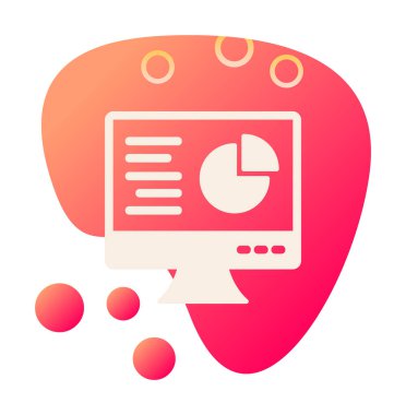 Çevrimiçi Pie Grafik ikonu vektör illüstrasyonu