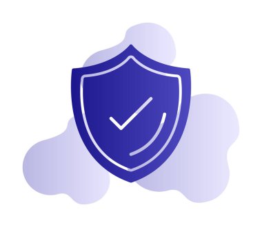 Güvenlik kalkanı simgesi koruma konsepti, vektör illüstrasyonu