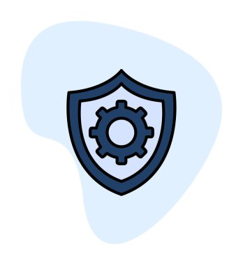 Güvenlik kalkanı simgesi koruma konsepti, vektör illüstrasyonu