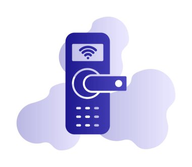 Akıllı Kapı simgesi vektör çizimi