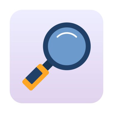 Büyüteç simgesi düz stil. Loupe renk simgesini ara. Vektör illüstrasyonu 