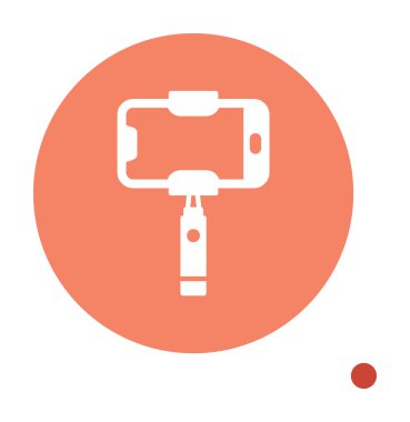 Akıllı telefon web simgesi, vektör illüstrasyonlu selfie çubuğu 