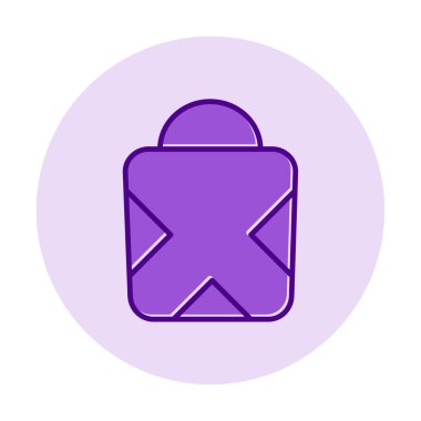 Alışveriş poşeti simgesi, vektör illüstrasyonu basit tasarım