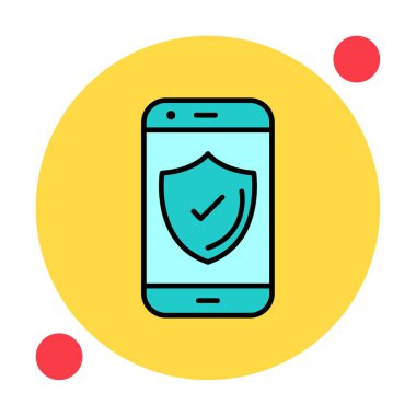 Güvenlik Düz simgesi, Kalkanlı Telefon 