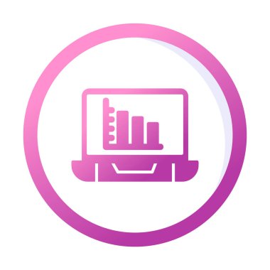 Çevrimiçi Bar Grafik simgesi vektör illüstrasyonu