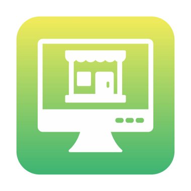 dükkan, Online Shop konsepti, vektör illüstrasyon tasarımı olan bilgisayar ekranı