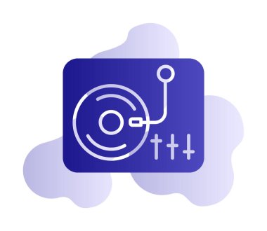 Basit vinil oynatıcı Turntable simgesi, vektör illüstrasyonu