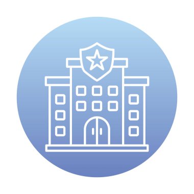 Polis karakolu simgesi, vektör illüstrasyonu basit tasarım