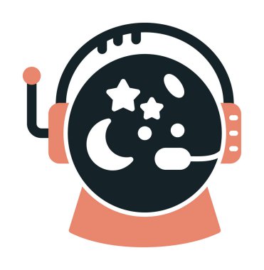 Beyaz arkaplanda Astronot Miğferi vektör çizimi