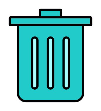 Çöp kutusu simgesi, çöp kutusu simgesi, renkli vektör illüstrasyonu