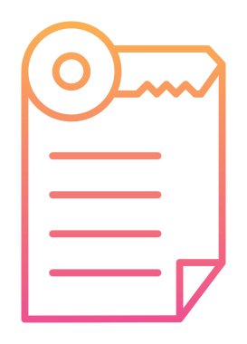 Basit not defteri arayüzü simgesi, vektör illüstrasyonu