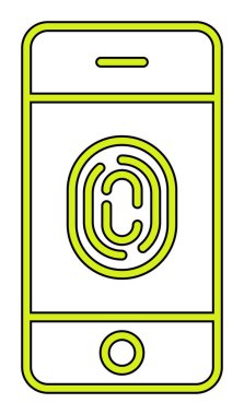 parmak izi kutsal kişilerin resmi, vektör çizim ile Smartphone 