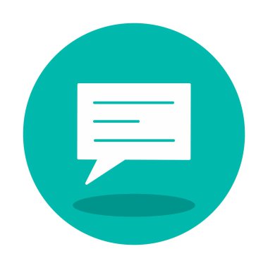 İleti simgesi ve vektör illüstrasyonlu konuşma balonu