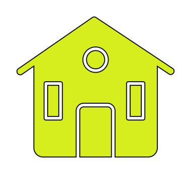 Eve. Web simgesi basit illüstrasyon