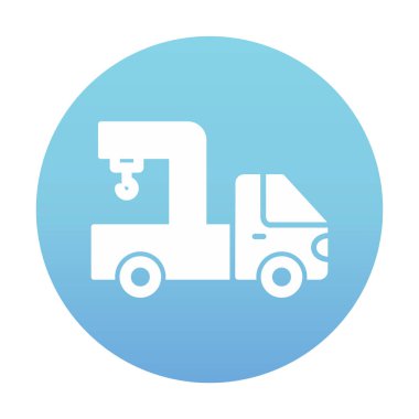 Turna Kamyonu Simgesi, Renkli Vektör İllüstrasyonu