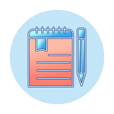 not defteri simgesi, vektör illüstrasyonu 