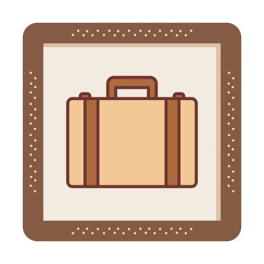 Evrak çantası vektör düz simgesi. İş durumu simgesi, bavul emojisi, vektör illüstrasyonu